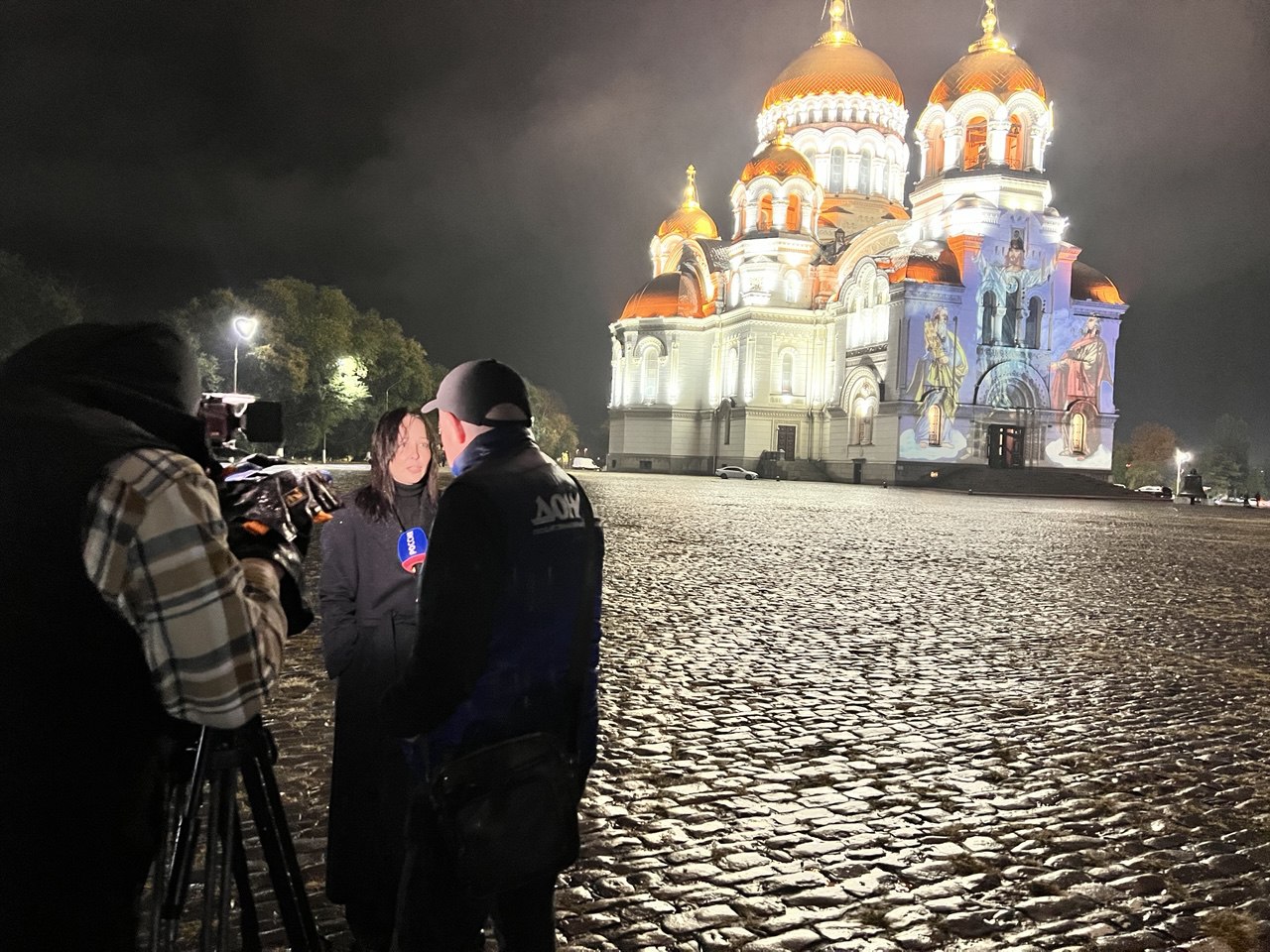В Новочеркасске 13 октября 2025 года состоялся пробный пуск архитектурного освещения Вознесенского собора